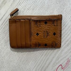 MCM Cognac Leather Card Wallet